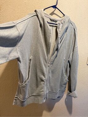 Free People  Gray Hooded Sweatshirt